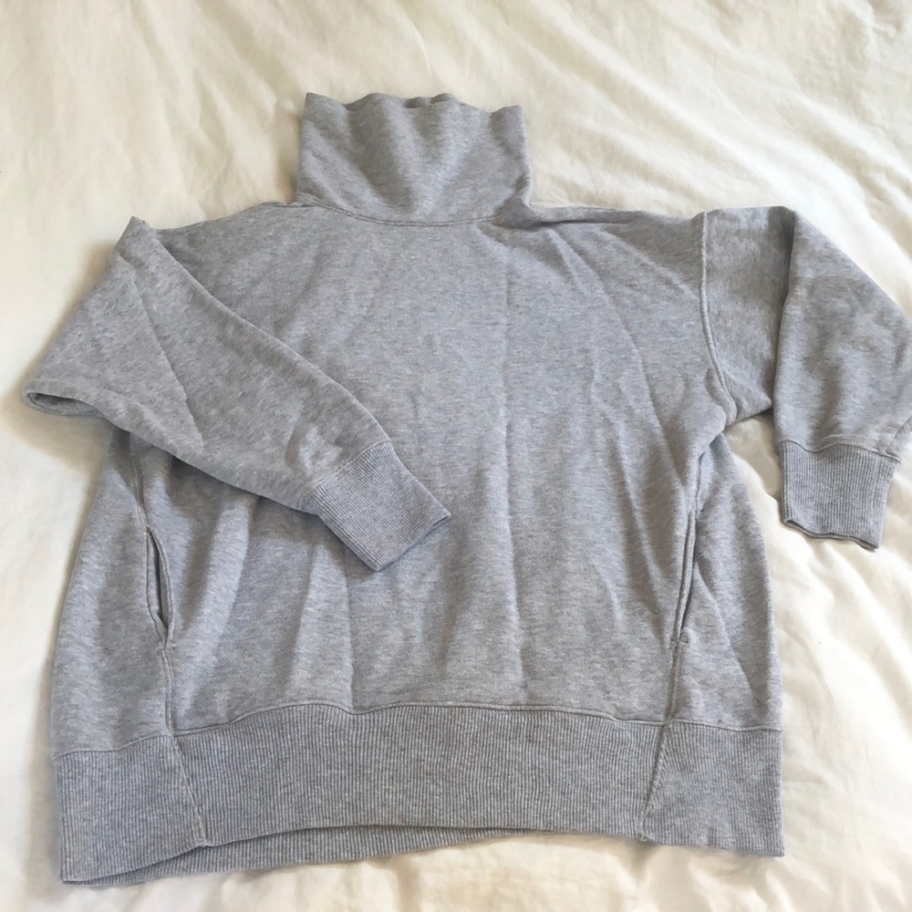aerie gray cowl turtleneck sweater 🌿